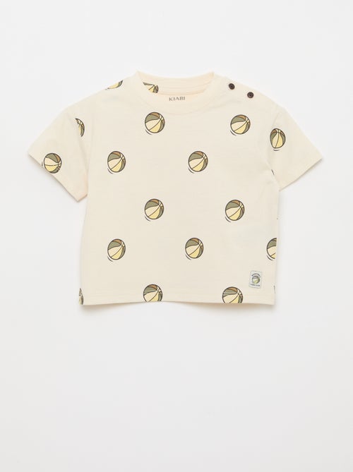 T-shirt em jersey estampado de mangas curtas - Kiabi