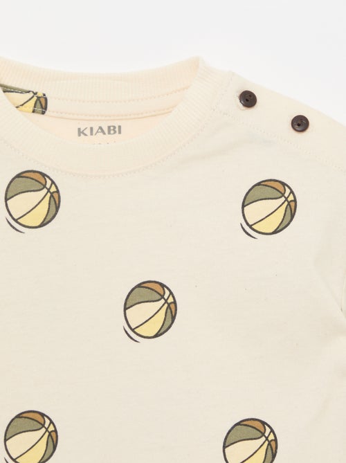 T-shirt em jersey estampado de mangas curtas - Kiabi