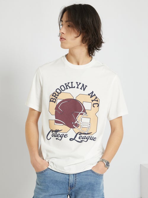 T-shirt em jersey 'Football US' - Kiabi