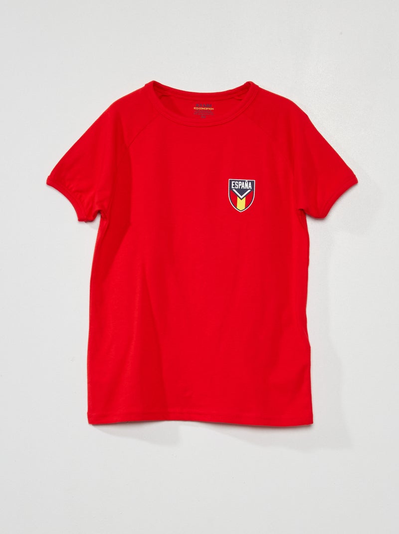 T-shirt em jersey Futebol VERMELHO - Kiabi