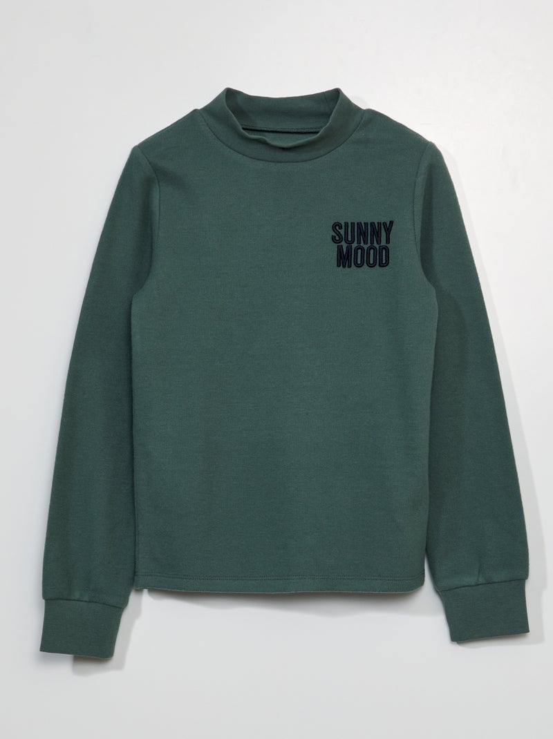 T-shirt em jersey grosso VERDE - Kiabi