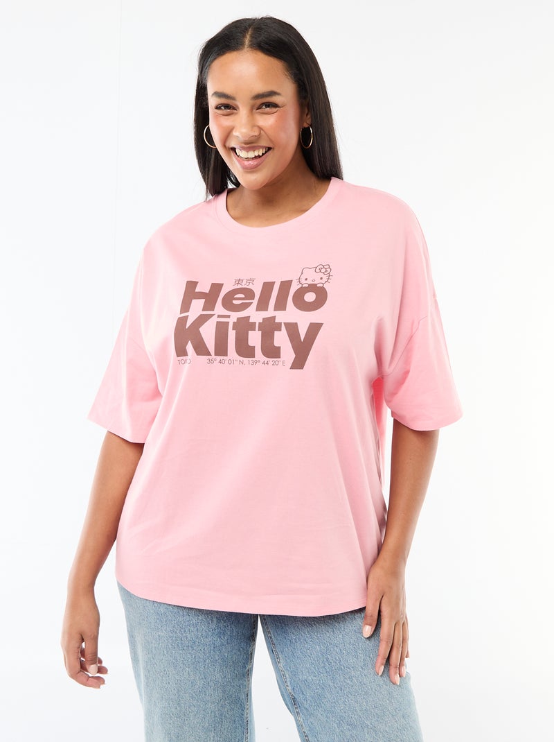 T-shirt em jersey 'Hello Kitty' Rosa - Kiabi