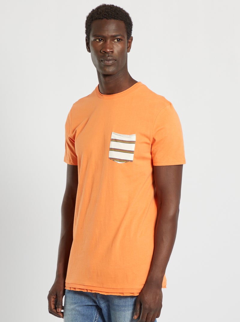 T-shirt em jersey Laranja - Kiabi