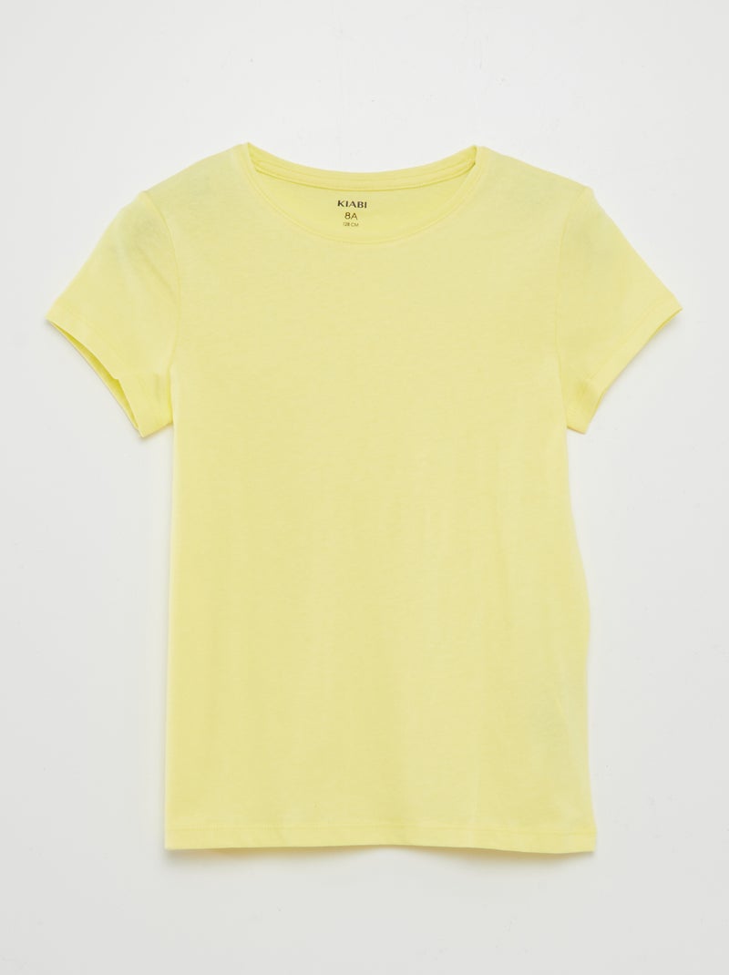 T-shirt em jersey lisa AMARELO - Kiabi