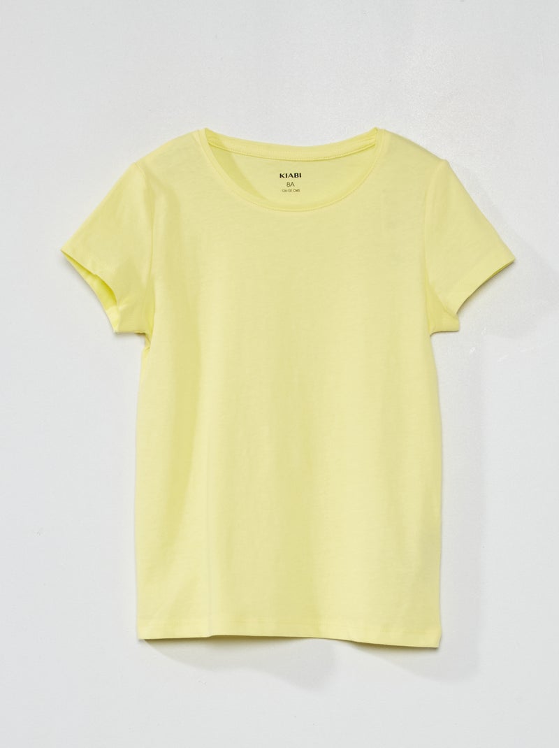 T-shirt em jersey lisa AMARELO - Kiabi