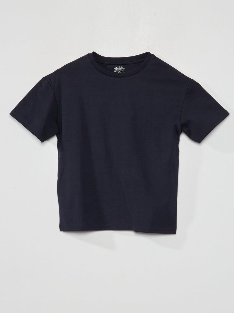 T-shirt em jersey lisa AZUL - Kiabi