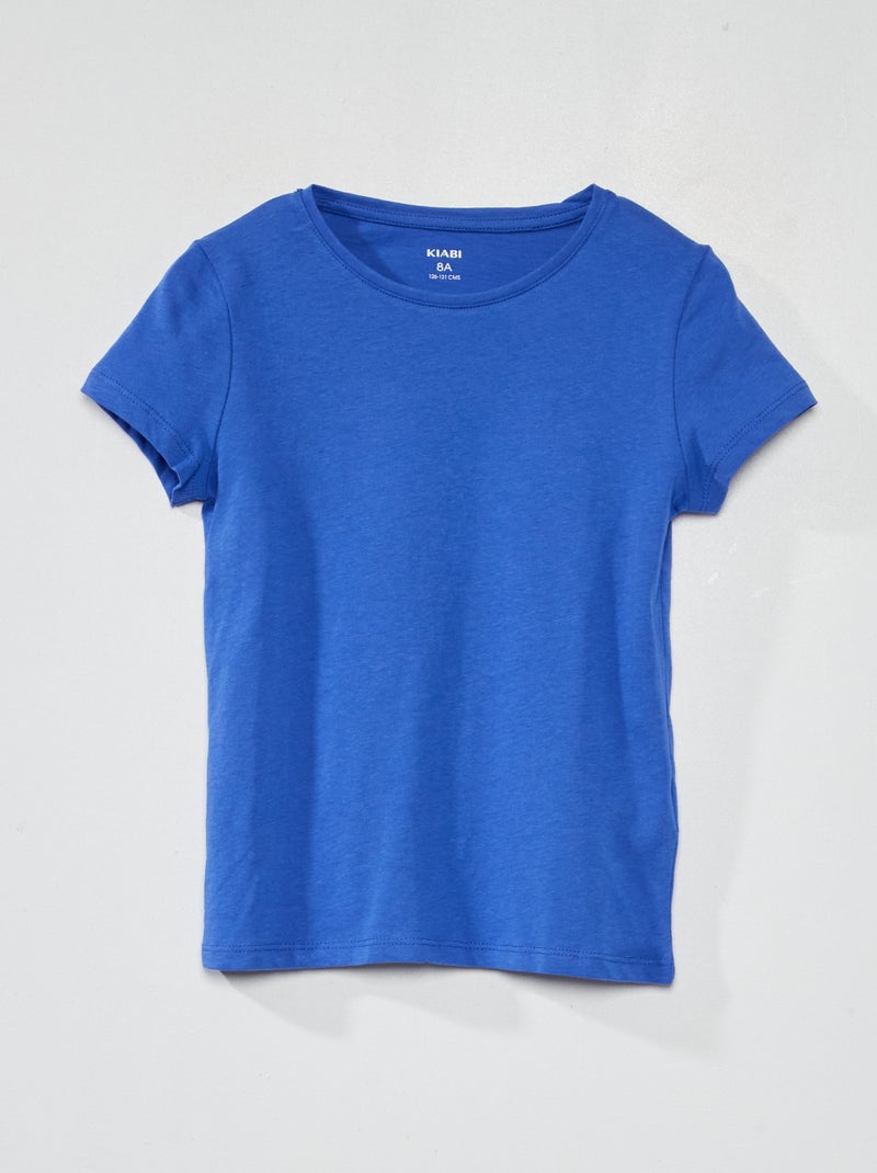 T-shirt em jersey lisa Azul - Kiabi