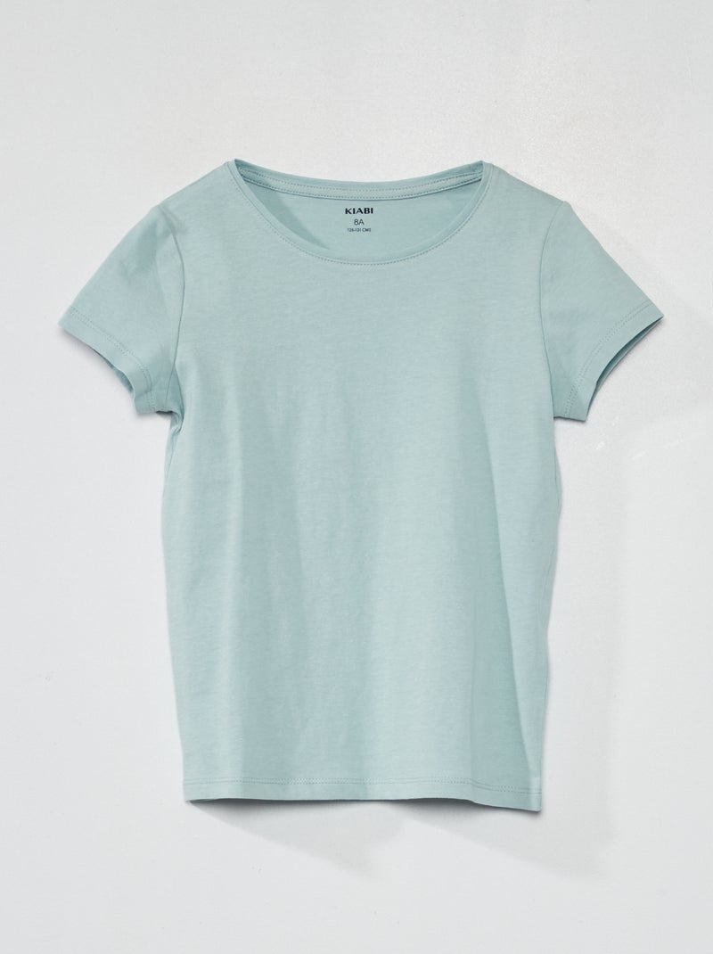 T-shirt em jersey lisa AZUL - Kiabi