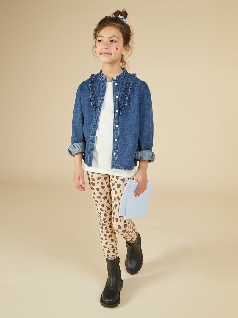 T-shirt em jersey lisa Branco - Kiabi