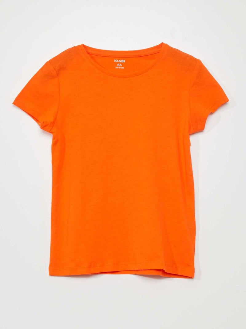 T-shirt em jersey lisa LARANJA - Kiabi