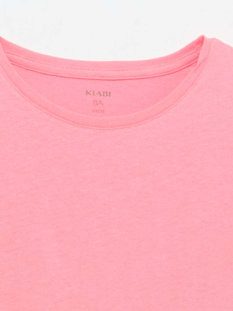 T-shirt em jersey lisa Rosa - Kiabi