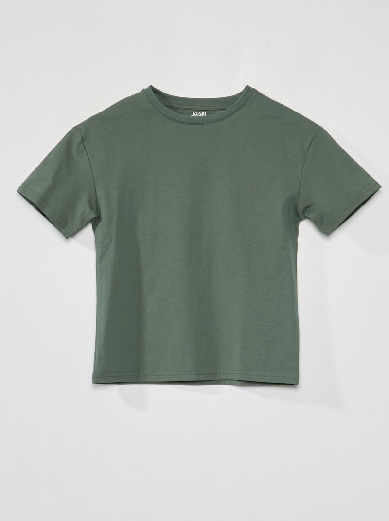 T-shirt em jersey lisa VERDE - Kiabi