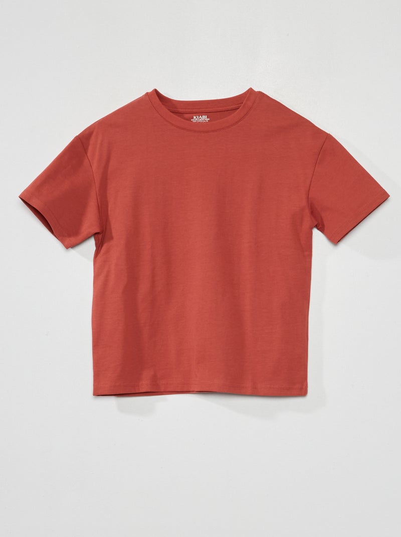 T-shirt em jersey lisa VERMELHO - Kiabi
