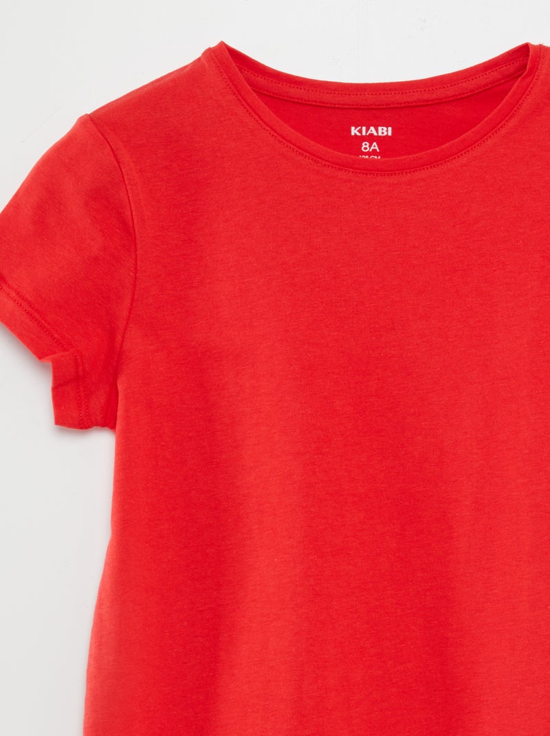 T-shirt em jersey lisa VERMELHO - Kiabi