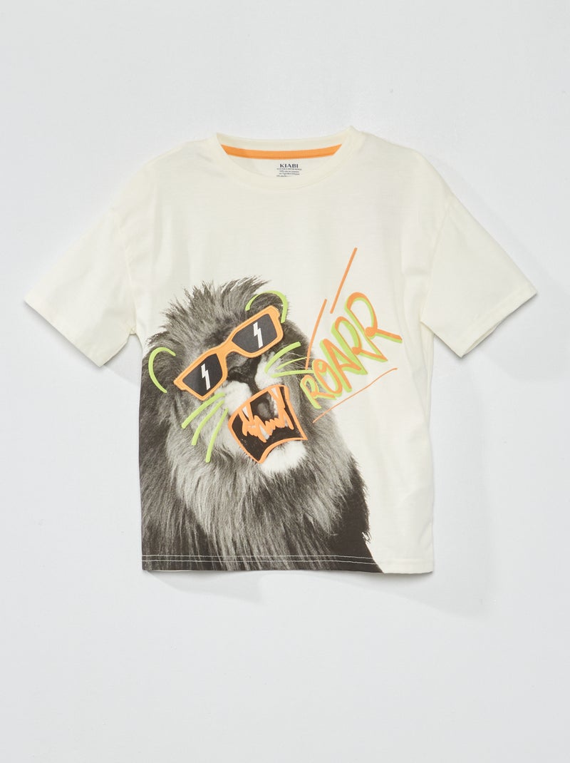 T-shirt em jersey lúdica BEGE - Kiabi