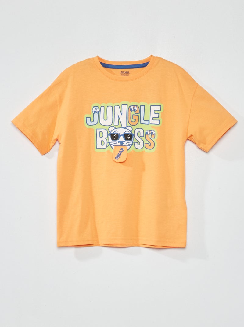 T-shirt em jersey lúdica LARANJA - Kiabi