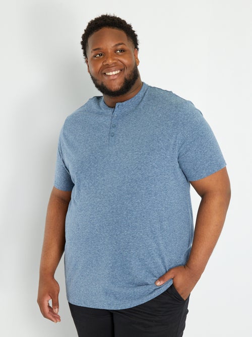 T-shirt em jersey matizado com gola tunisina - Kiabi
