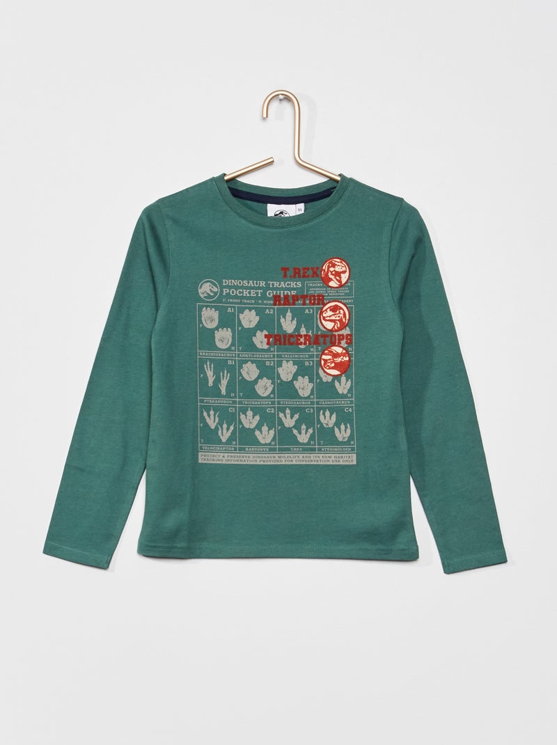 T-shirt em jersey 'Mundo Jurássico' VERDE - Kiabi