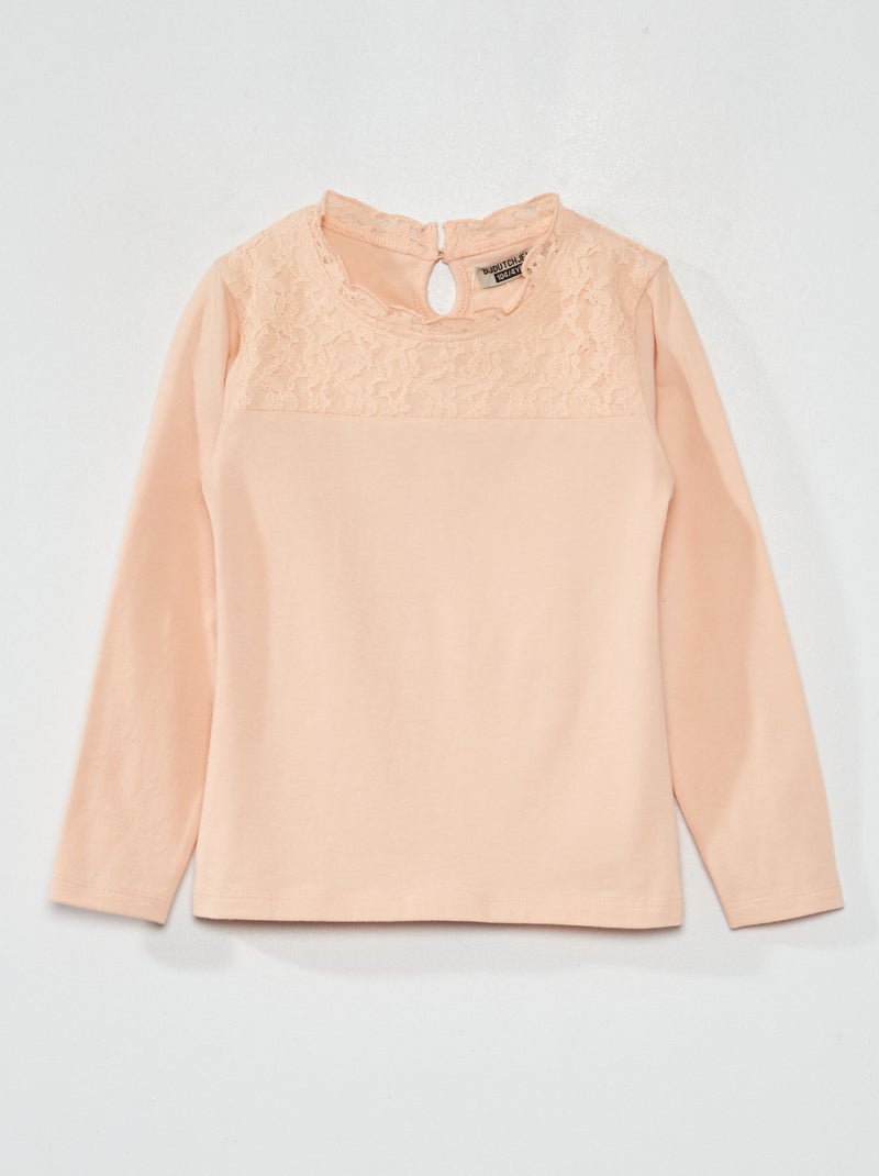 T-shirt em jersey na parte superior ROSA - Kiabi