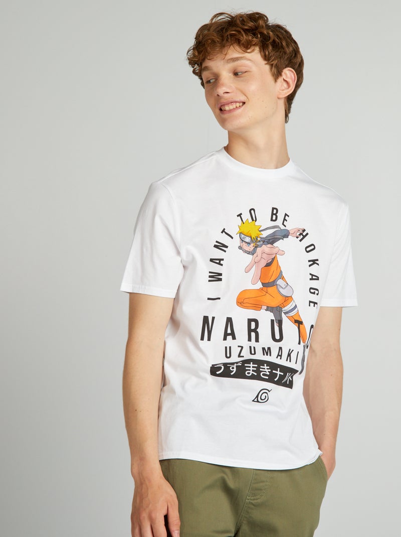 T-shirt em jersey 'Naruto' Branco - Kiabi