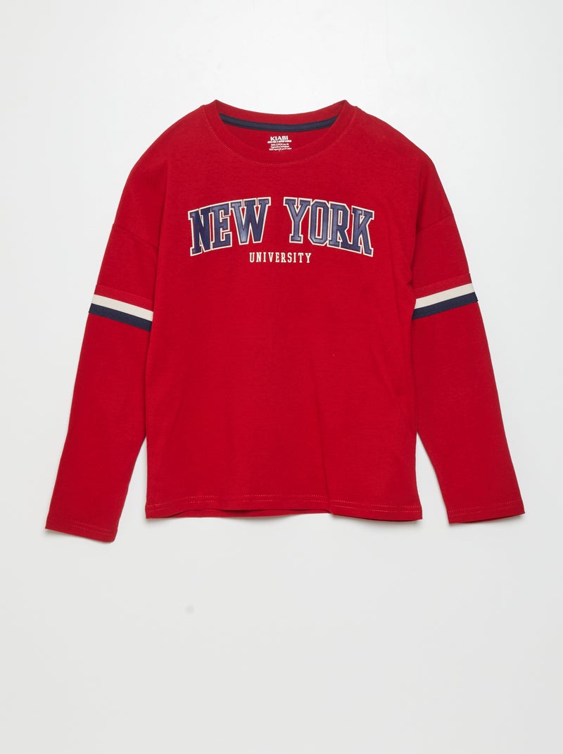 T-shirt em jersey 'New-York' VERMELHO - Kiabi