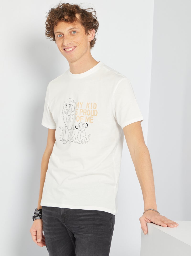 T-shirt em jersey 'O Rei Leão' BRANCO - Kiabi