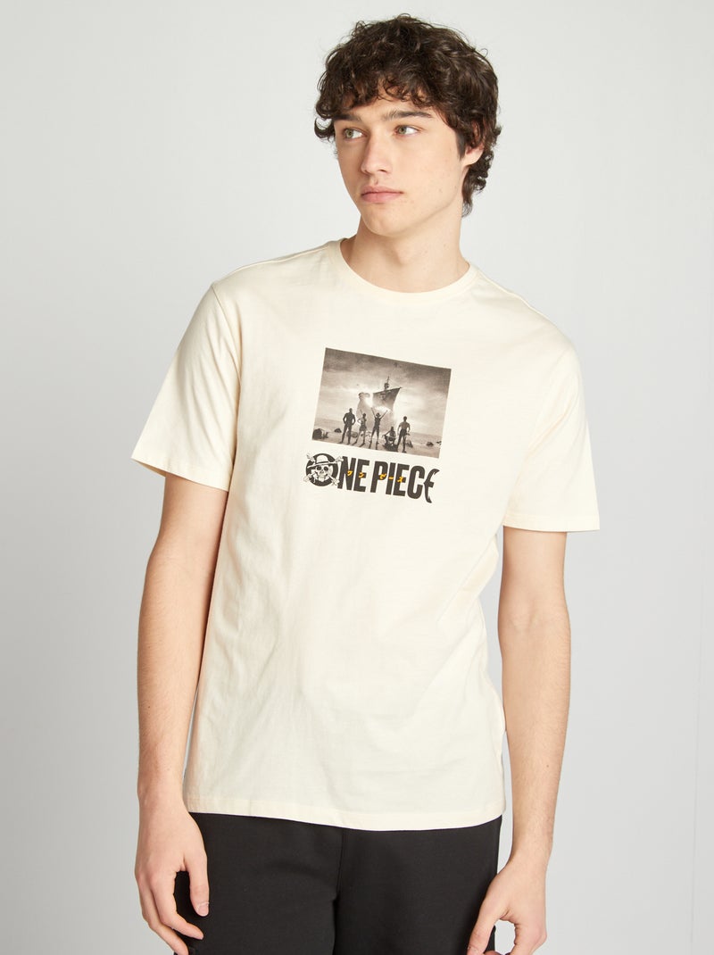 T-shirt em jersey 'One Piece' BEGE - Kiabi