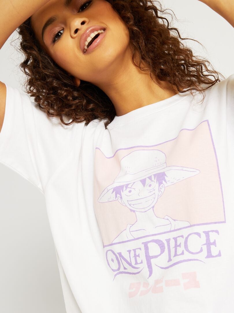 T-shirt em jersey 'One Piece' Branco - Kiabi