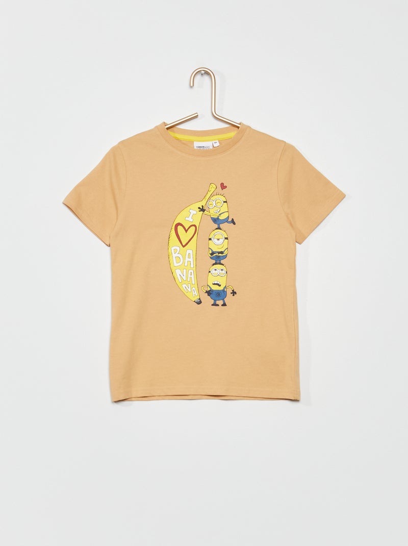 T-shirt em jersey 'Os Mínimos' BEGE - Kiabi