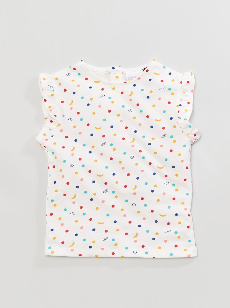 T-shirt em jersey 'Os Mínimos' BRANCO - Kiabi