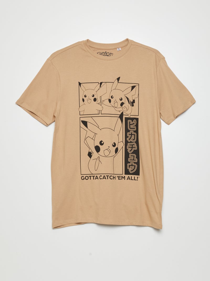 T-shirt em jersey 'Pokémon' BEGE - Kiabi