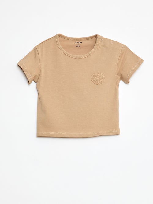 T-shirt em jersey que abre com molas de pressão no ombro - Kiabi