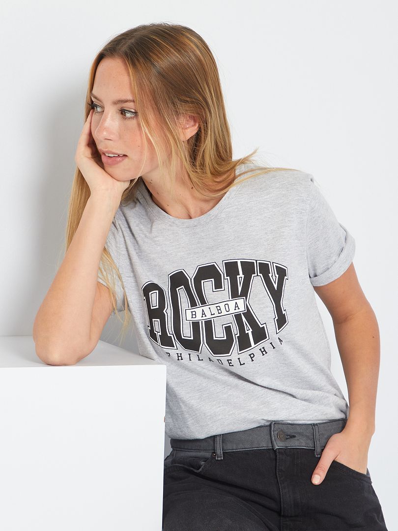 T-shirt em jersey 'Rocky Balboa' CINZA - Kiabi