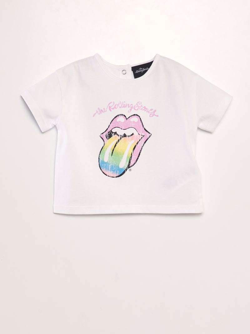 T-shirt em jersey 'Rolling Stones' Branco - Kiabi