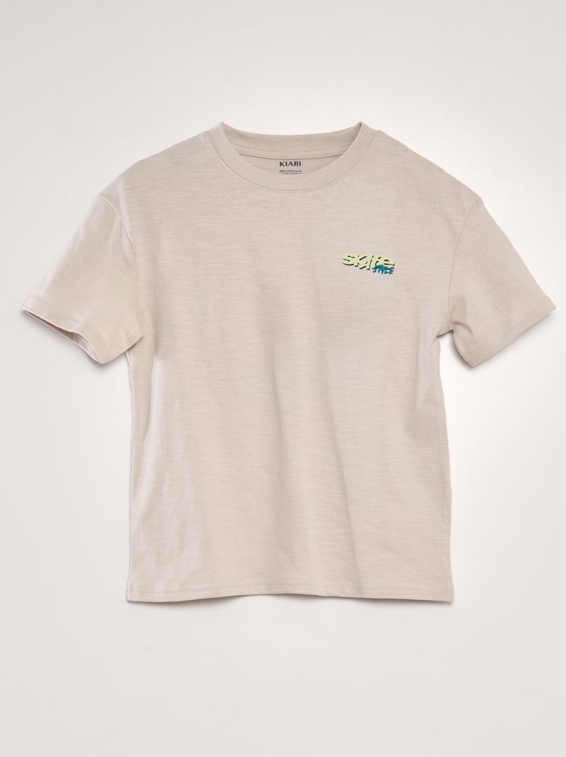 T-shirt em jersey 'Skate' BEGE - Kiabi