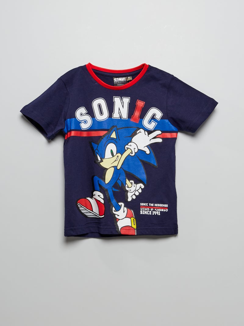 T-shirt em jersey 'Sonic' Azul Marinho - Kiabi