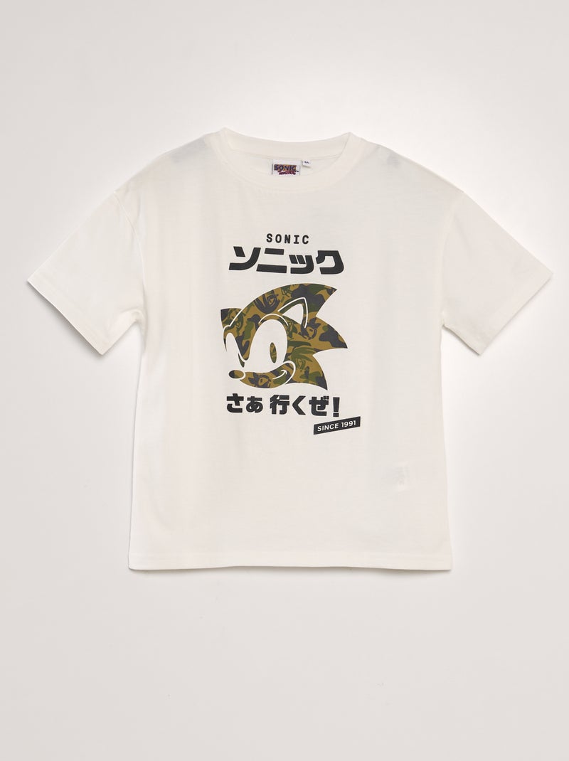 T-shirt em jersey 'Sonic' Branco - Kiabi