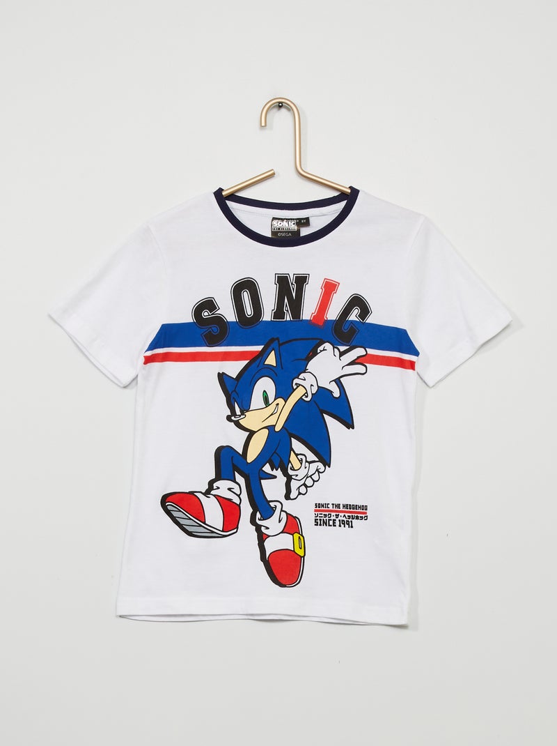 T-shirt em jersey 'Sonic' Branco - Kiabi