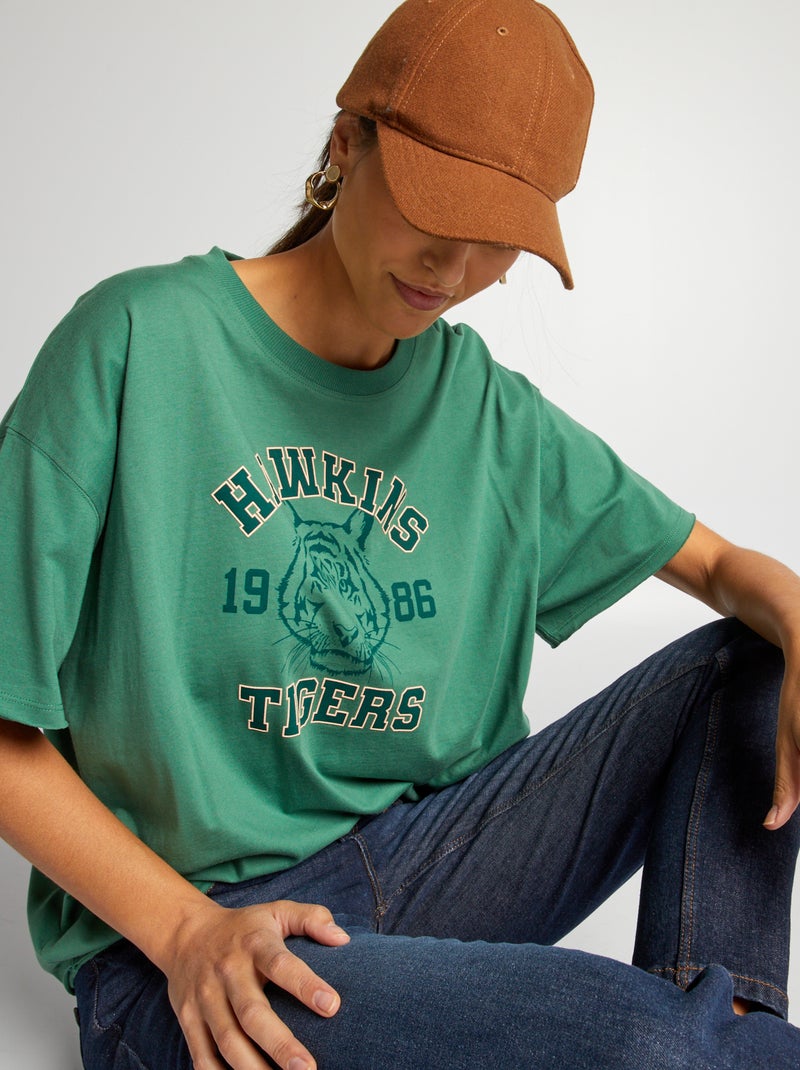 T-shirt em jersey 'Stranger Things' Verde - Kiabi