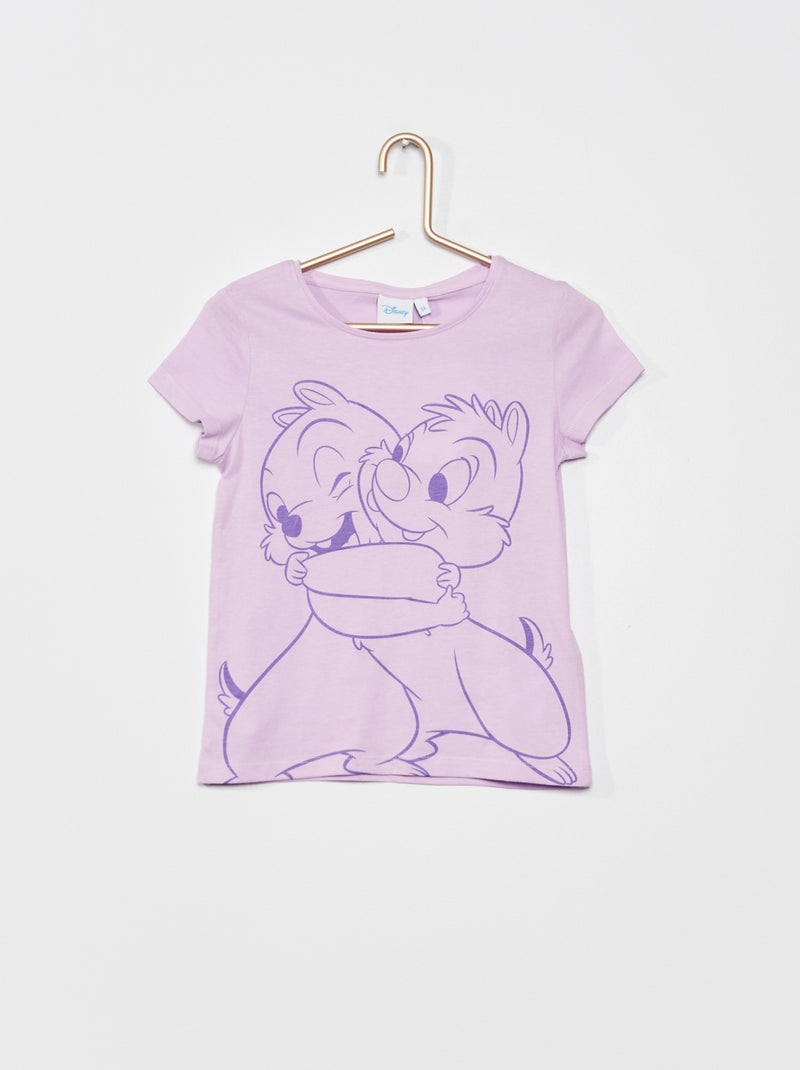 T-shirt em jersey 'Tico e teco' VIOLETA - Kiabi