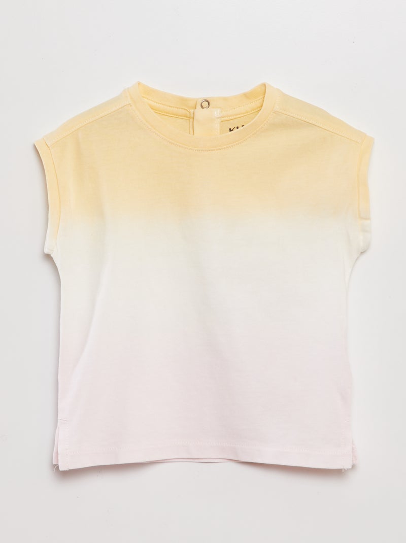 T-shirt em jersey 'Tie and dye' AMARELO - Kiabi