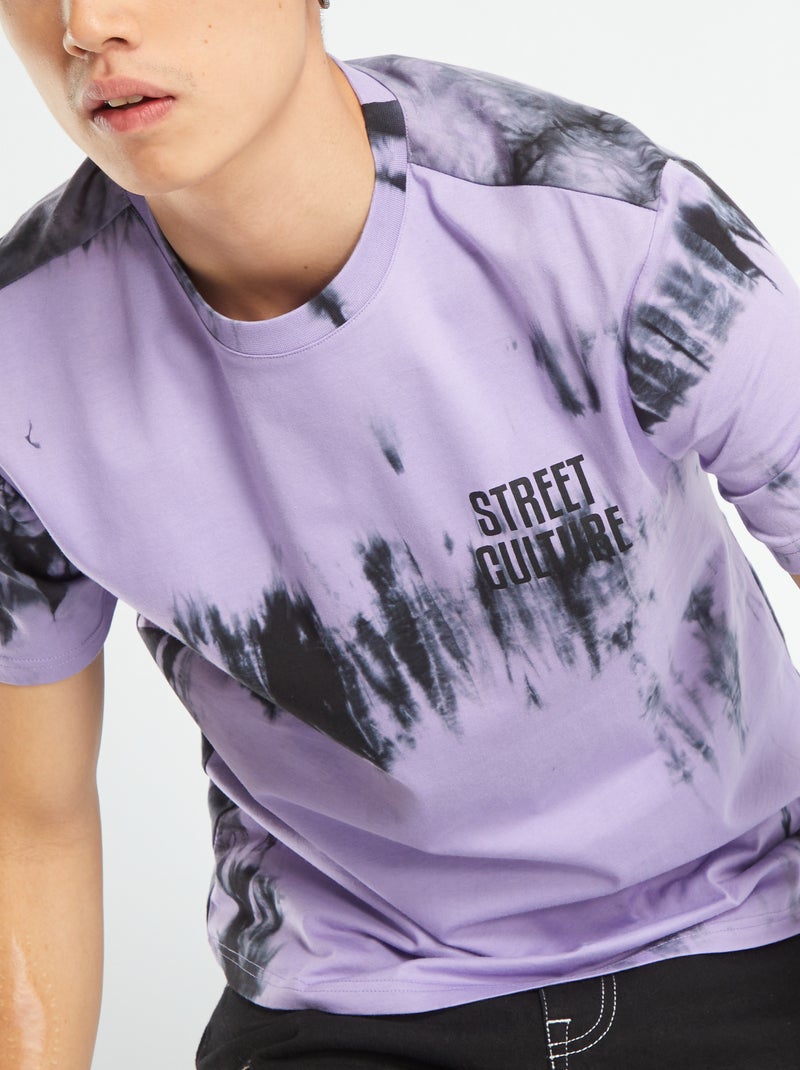 T-shirt em jersey 'Tie and dye' VIOLETA - Kiabi
