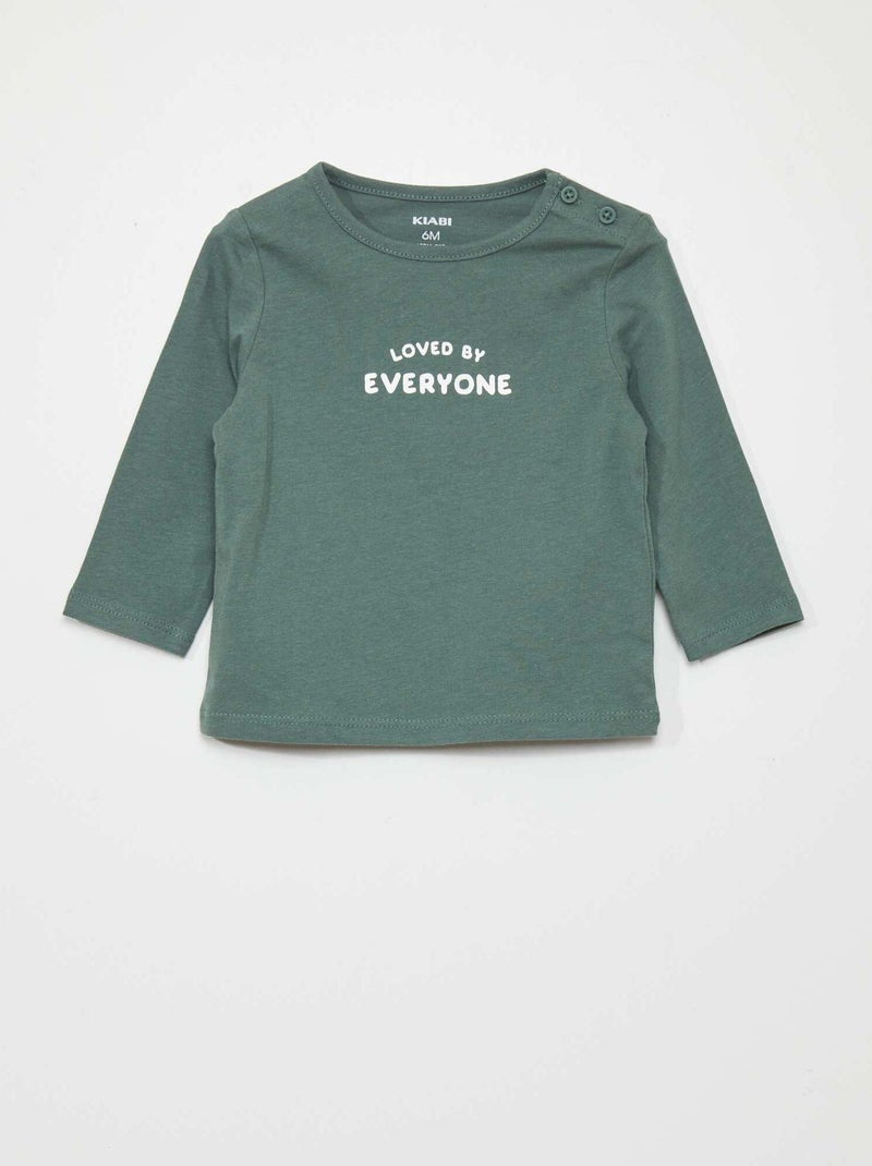 T-shirt em jersey VERDE - Kiabi