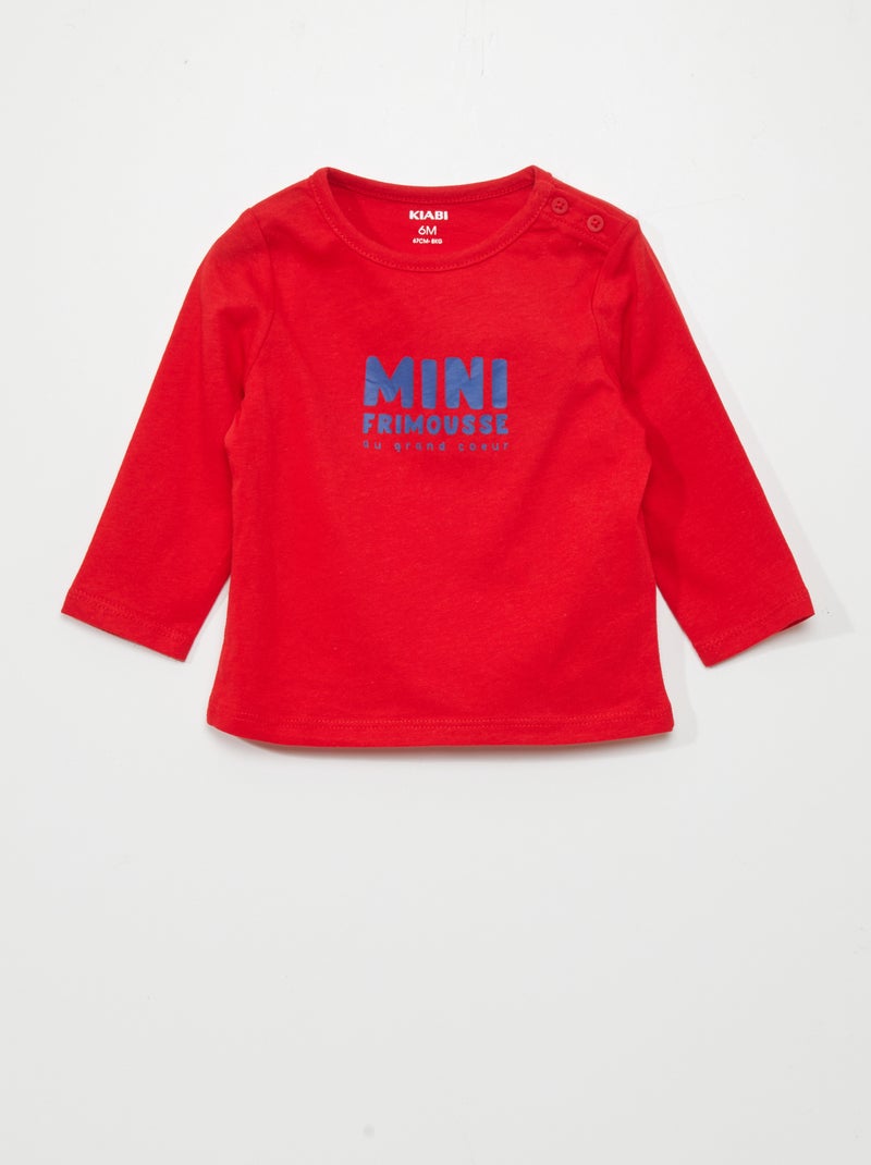 T-shirt em jersey VERMELHO - Kiabi