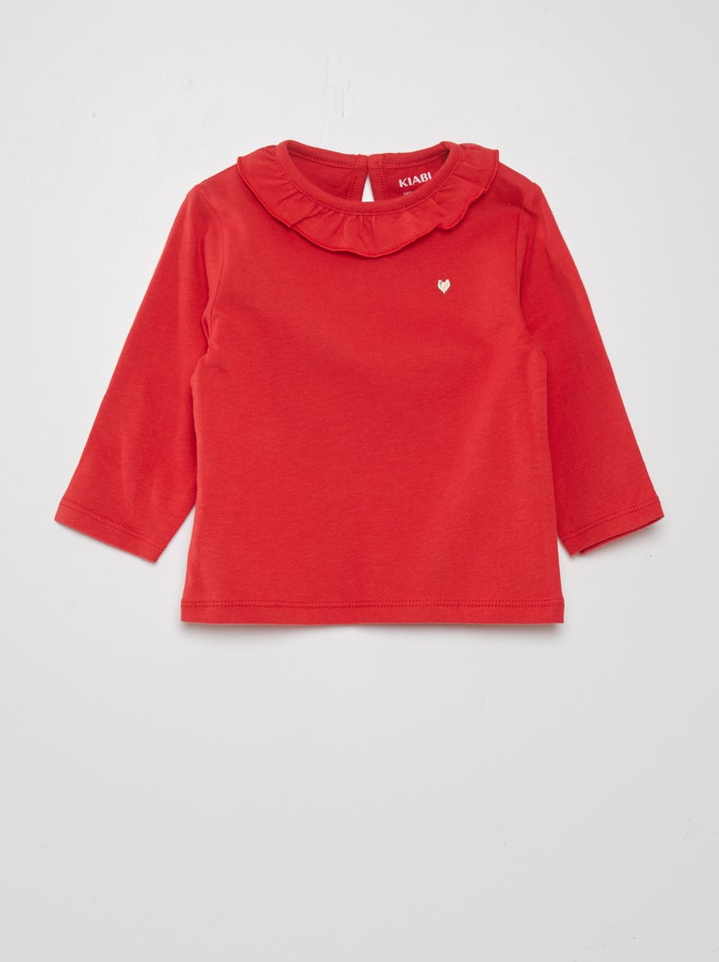 T-shirt em jersey VERMELHO - Kiabi