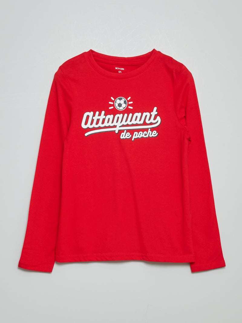 T-shirt em jersey VERMELHO - Kiabi