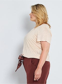 T-shirt em linho - Kiabi