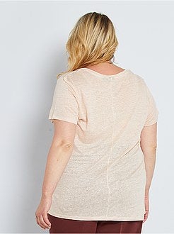 T-shirt em linho - Kiabi