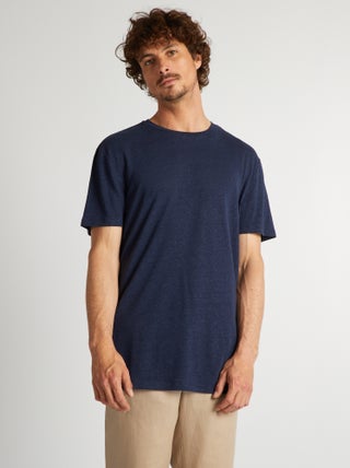 T-shirt em linho misturado
