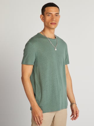 T-shirt em linho misturado